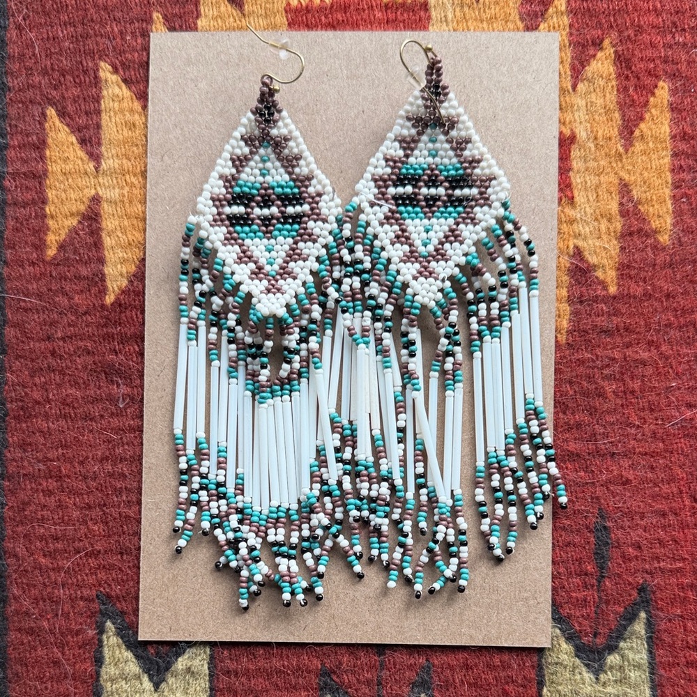 Handcrafted Beaded Fringe Earrings